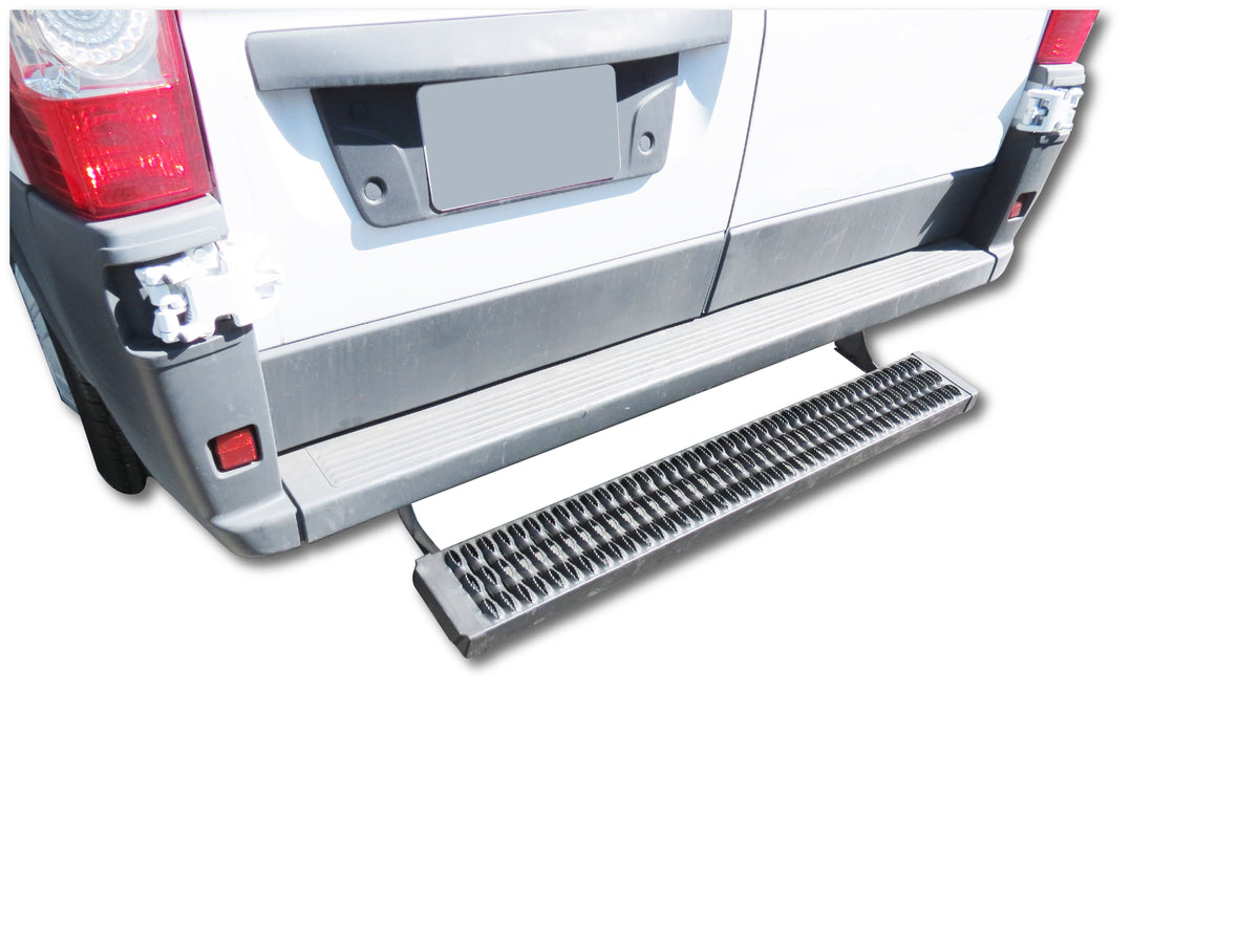 TrailFX Step Nerf Bar For Dodge, Freightliner, Mercedes-Benz Trucks - Mounts Under Rear Bumper Solid 53 Inch Width X 6.5 Inch (ABSV004B)