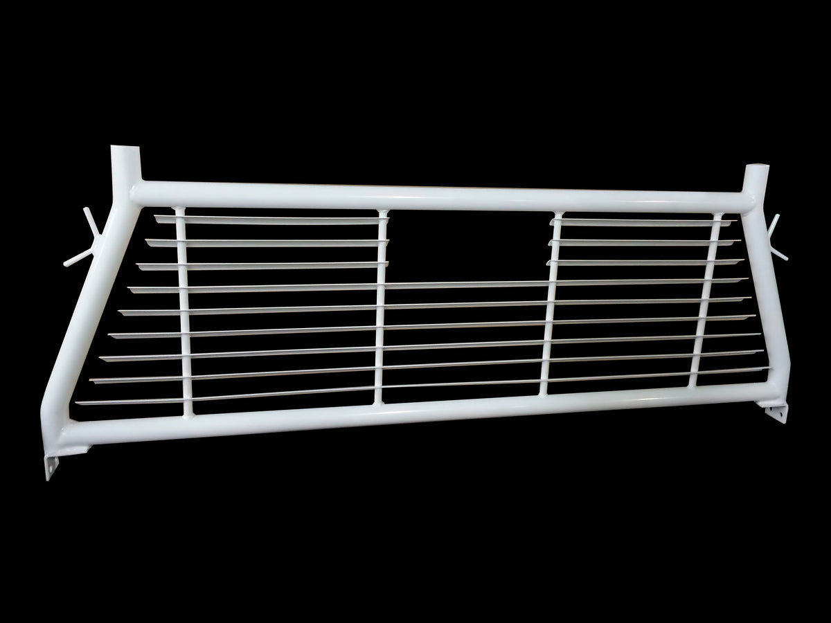TrailFX Truck Cab Protector / Headache Rack For Ford F-250 Super Duty, Ford F-350 Super Duty, Nissan TITAN - Round Tube Louver Without Rear Cab Window Cut Out Powder (H0006W)