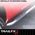 TrailFX Step Nerf Bar For Ford F-150 - With Step Pads 3 Inch Round Bent Polished Stainless Steel (1130301041)