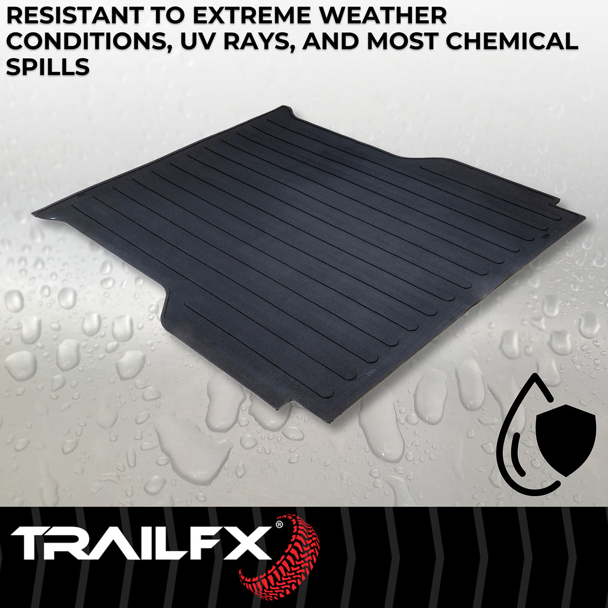 TrailFX Truck Bed Mat For Ford F-150 - Drop-In, Without Raised Edges, Textured Pebble Surface (631N)