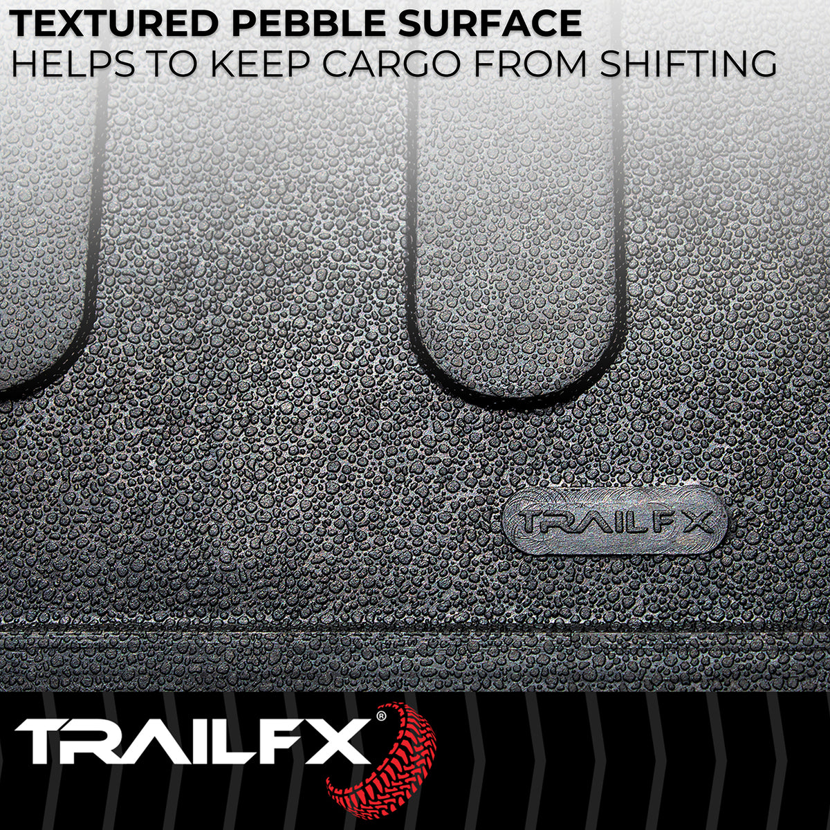 TrailFX Truck Bed Mat For Ford Ranger - Drop-In, Without Raised Edges, Textured Pebble Surface (637N)