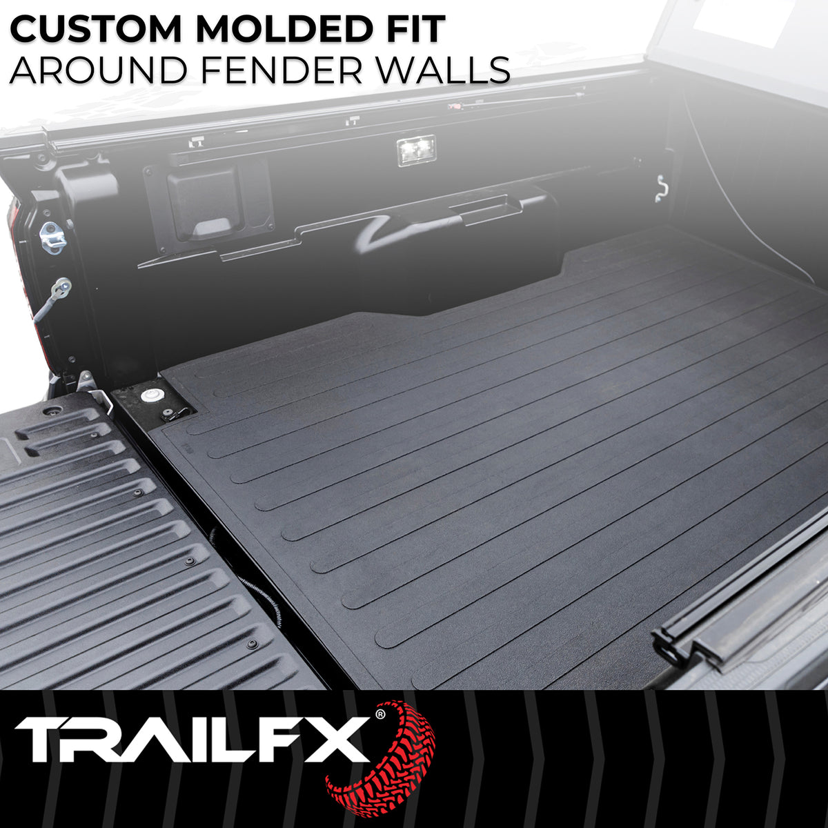 TrailFX Truck Bed Mat For Ford Ranger - Drop-In, Without Raised Edges, Textured Pebble Surface (637N)