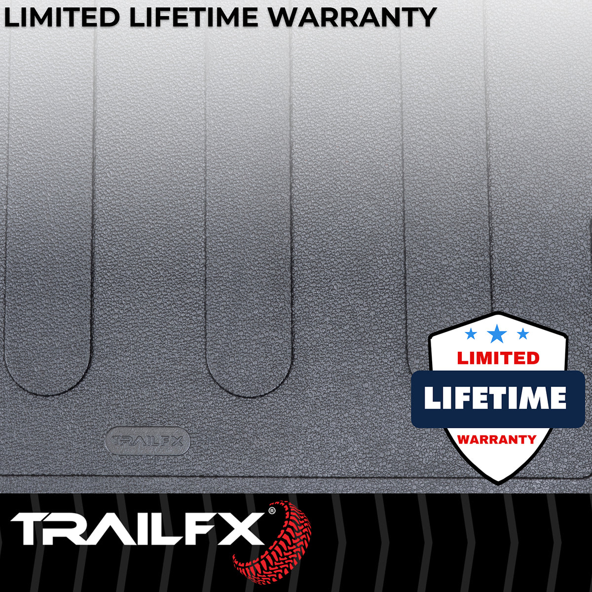 TrailFX Truck Bed Mat For Ford Ranger - Drop-In, Without Raised Edges, Textured Pebble Surface (637N)