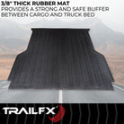 TrailFX Truck Bed Mat For Ram 1500 - Drop-In, Without Raised Edges, Textured Pebble Surface (640N)