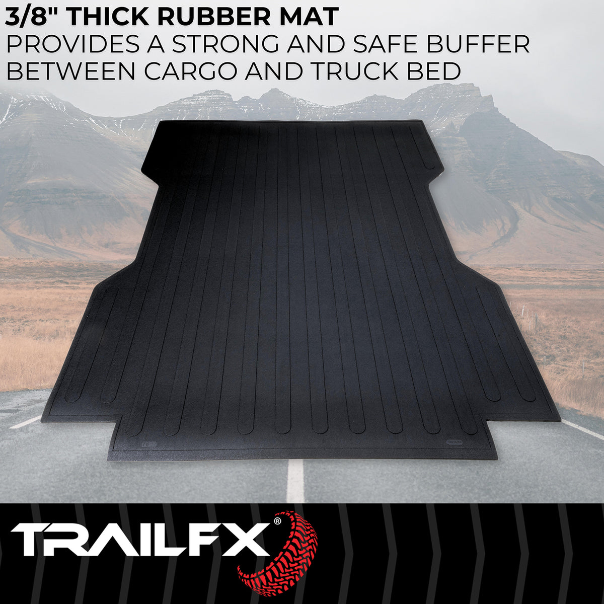 TrailFX Truck Bed Mat For Toyota Tacoma - Drop-In, Without Raised Edges, Textured Pebble Surface (703N)