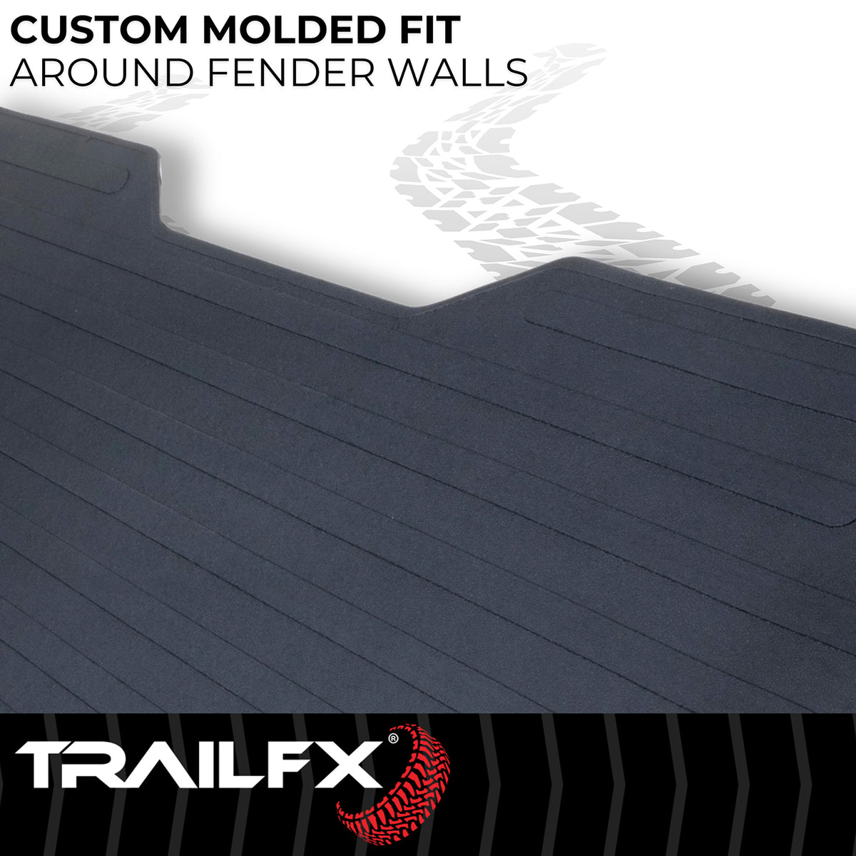 TrailFX Truck Bed Mat For Toyota Tacoma - Drop-In, Without Raised Edges, Textured Pebble Surface (703N)