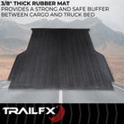 TrailFX Truck Bed Mat For Ford Ranger - Drop-In, Without Raised Edges, Textured Pebble Surface (704N)