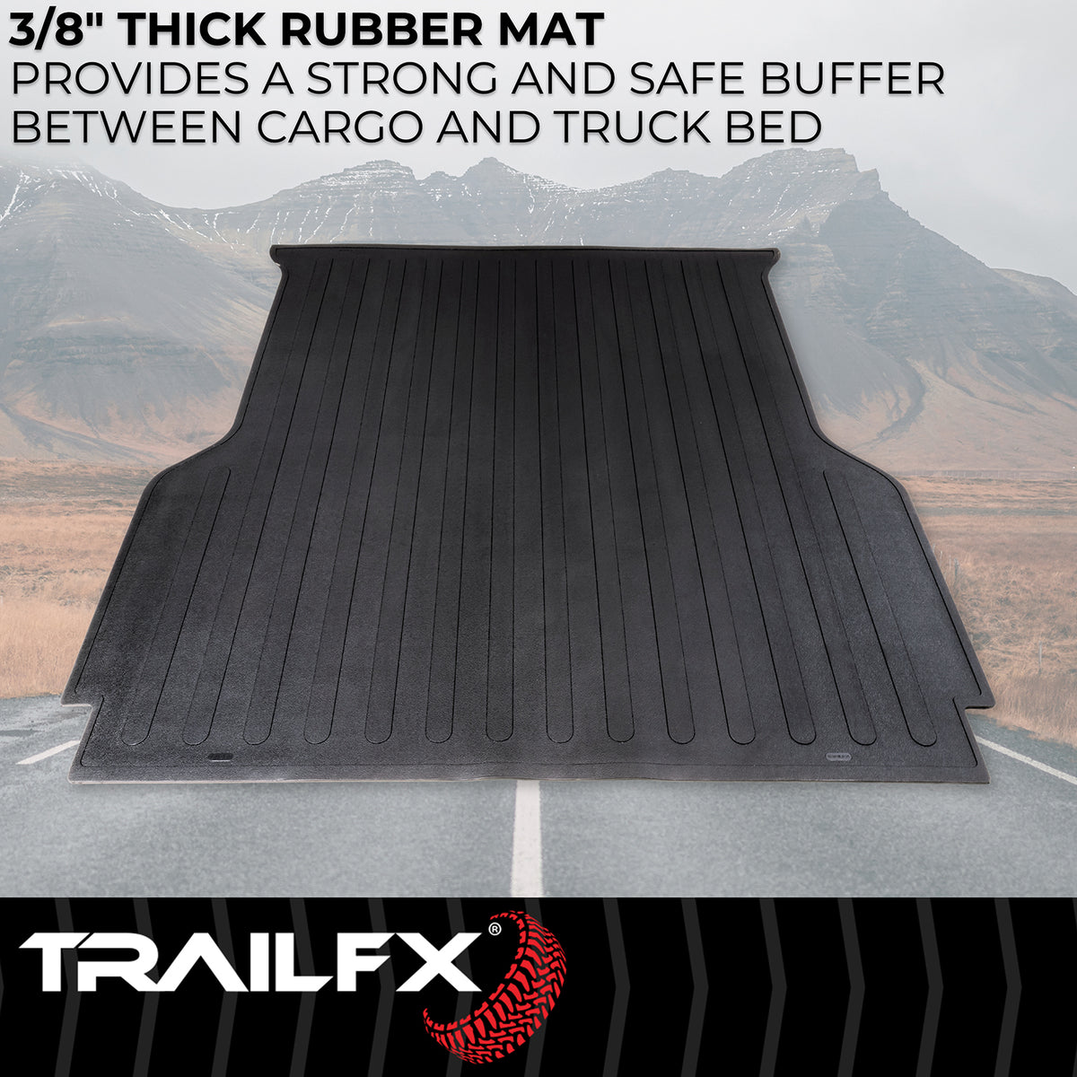 TrailFX Truck Bed Mat For Ford Ranger - Drop-In, Without Raised Edges, Textured Pebble Surface (704N)