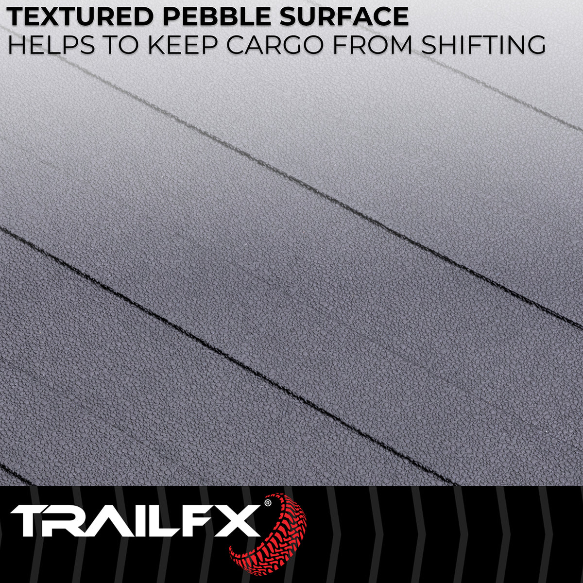 TrailFX Truck Bed Mat For Ford Ranger - Drop-In, Without Raised Edges, Textured Pebble Surface (704N)