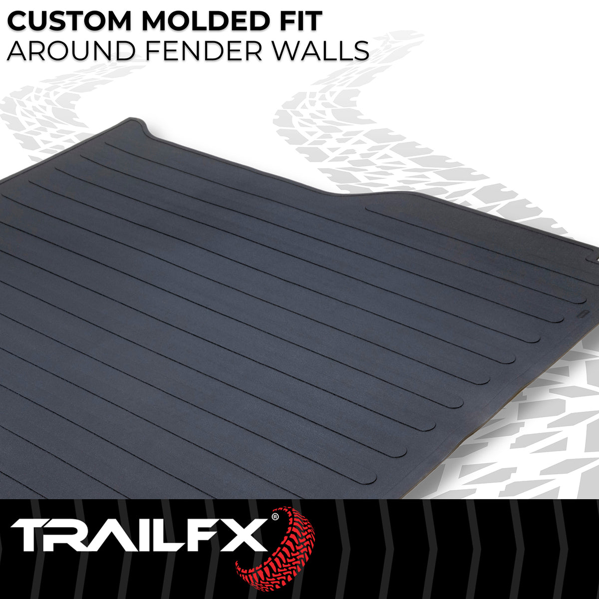 TrailFX Truck Bed Mat For Ford Ranger - Drop-In, Without Raised Edges, Textured Pebble Surface (704N)