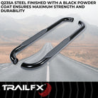 TrailFX Step Nerf Bar For Dodge, Ram Trucks - With Step Pads 3 Inch Round Bent 60 Degree Powder Coated (A0046B)
