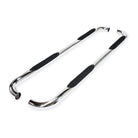 TrailFX Step Nerf Bar For Ford Trucks - With Step Pads 3 Inch Round Bent 90 Degree Polished (A0052S)