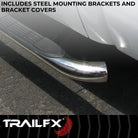 TrailFX Step Nerf Bar For Ford Trucks - With Step Pads 3 Inch Round Bent 90 Degree Polished (A0052S)