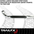TrailFX Step Nerf Bar For Chevrolet, GMC Trucks - With Step Pads, 3 Inch Round Bent, Without End Caps (A0058S)
