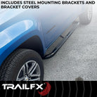 TrailFX Step Nerf Bar For Chevrolet, GMC Trucks - With Step Pads, 3 Inch Round Bent, Without End Caps (A0061B)
