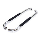 TrailFX Step Nerf Bar For Chevrolet, GMC Trucks - With Step Pads, 3 Inch Round Bent, Without End Caps (A0061S)