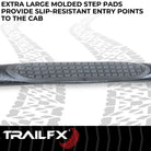 TrailFX Step Nerf Bar For Jeep Gladiator - With Step Pads, 3 Inch Round Bent 90 Degree, Without End (A0063T)