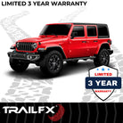 TrailFX Step Nerf Bar For Jeep Gladiator - With Step Pads, 3 Inch Round Bent 90 Degree, Without End (A0063T)