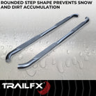 TrailFX Step Nerf Bar For Toyota Tacoma - With Step Pads, 3 Inch Round Bent, Without End Caps (A0068T)