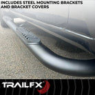 TrailFX Step Nerf Bar For Chevrolet, GMC Trucks - With Step Pads 4 Inch Oval Bent Powder Coated Titanium (A1002B)