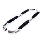TrailFX Step Nerf Bar For Chevrolet, GMC Trucks - With Step Pads 4 Inch Oval Bent Polished Stainless Steel (A1003S)