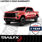 TrailFX Step Nerf Bar For Chevrolet, GMC Trucks - With Step Pads, 4 Inch Oval Bent, With Welded End Caps (A1011B)