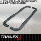 TrailFX Step Nerf Bar For Ram 1500 - With Step Pads, 4 Inch Oval Bent, With Welded End Caps (A1012B)