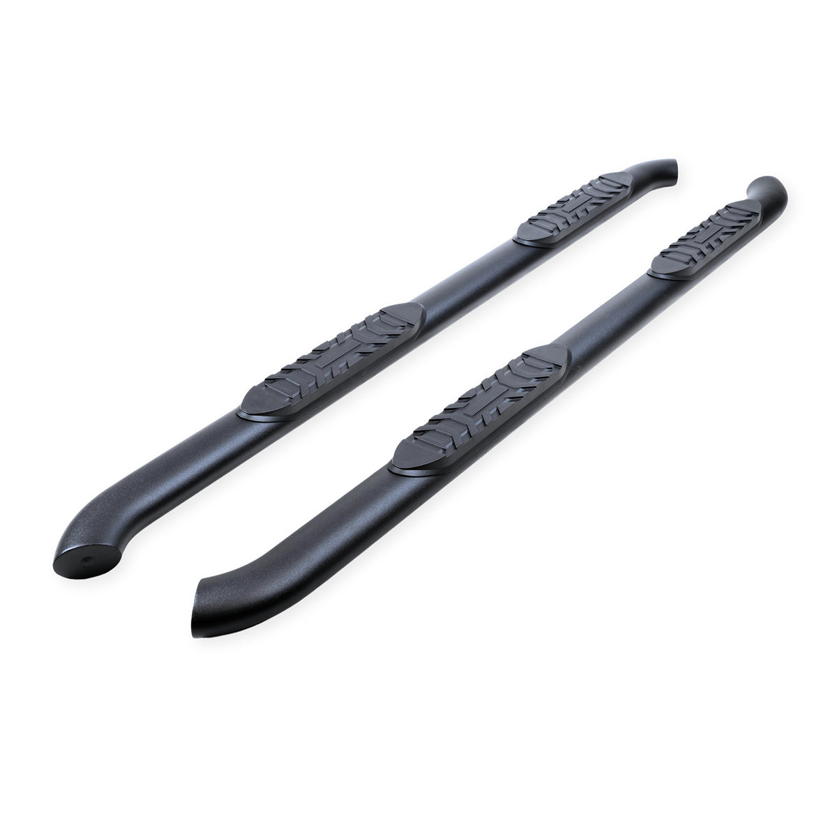 TrailFX Step Nerf Bar For Ford Ranger - With Step Pads, 4 Inch Oval Bent, With Welded End Caps (A1014B)