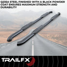 TrailFX Step Nerf Bar For Ford Ranger - With Step Pads, 4 Inch Oval Bent, With Welded End Caps (A1014B)