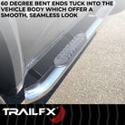 TrailFX Step Nerf Bar For Toyota Tacoma - With Step Pads, 4 Inch Oval Bent, With Welded End Caps (A1019S)