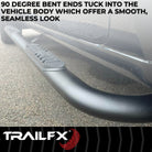 TrailFX Step Nerf Bar For Toyota Tacoma - With Step Pads, 4 Inch Oval Bent, With Welded End Caps (A1019T)