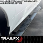 TrailFX Step Nerf Bar For Toyota Tacoma - With Step Pads, 4 Inch Oval Bent, With Welded End Caps (A1019T)