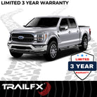 TrailFX Step Nerf Bar For Ford Trucks - With Step Pads 4 Inch Oval Straight Powder Coated Black (A1530B)