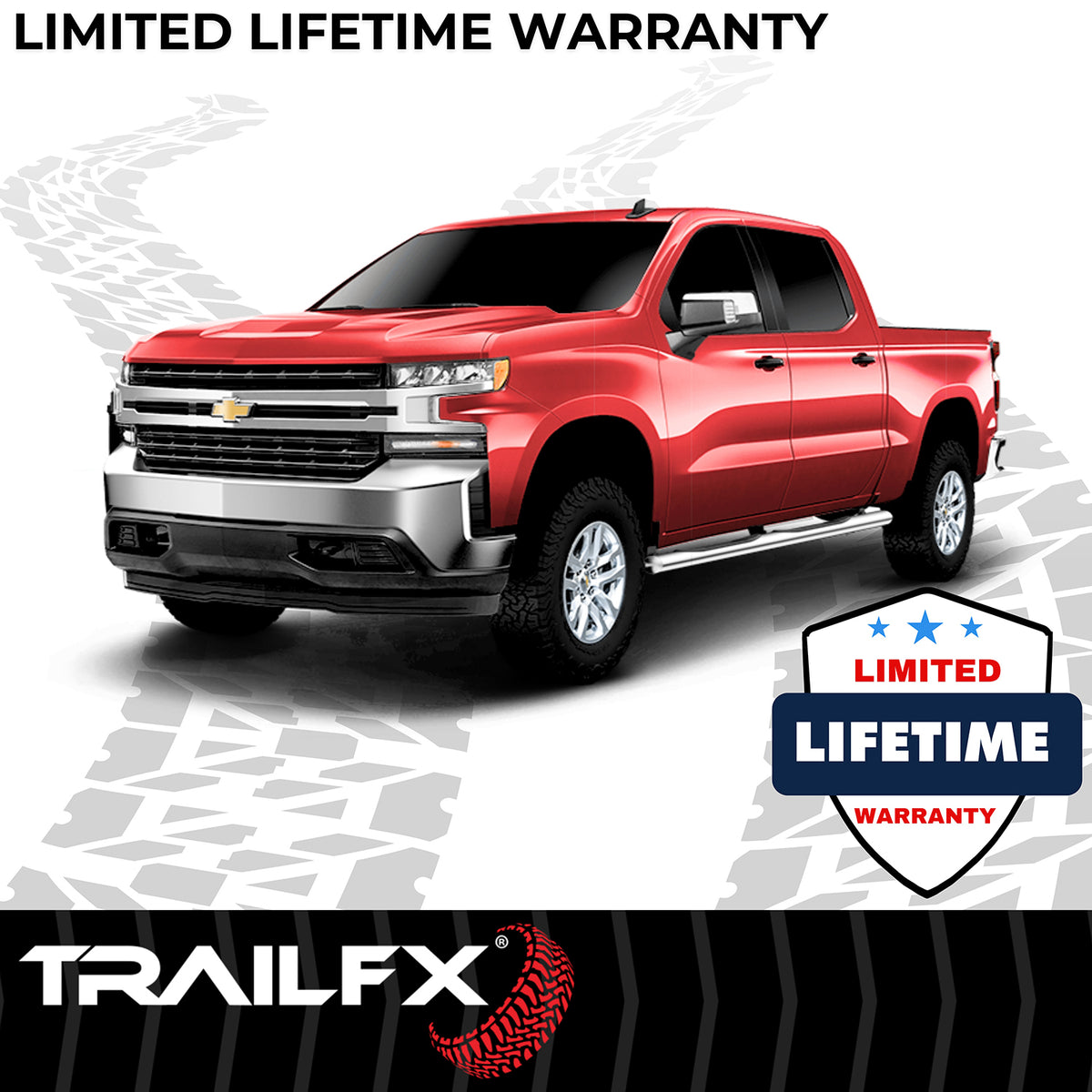 TrailFX Step Nerf Bar For Dodge, Ram Trucks - With Step Pads 4 Inch Oval Straight Polished Stainless (A1535S)