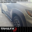 TrailFX Step Nerf Bar For Ram 1500 - With Step Pads 4 Inch Oval Straight Powder Coated Black (A1542B)