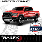 TrailFX Step Nerf Bar For Ram 1500 - With Step Pads 4 Inch Oval Straight Powder Coated Black (A1542B)