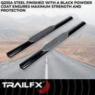 TrailFX Step Nerf Bar For Ram 1500 - With Step Pads 4 Inch Oval Straight Powder Coated Black (A1543B)