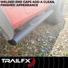 TrailFX Step Nerf Bar For Jeep Wrangler - With Step Pads 4 Inch Oval Straight Powder Coated Black (A1545T)