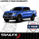 TrailFX Step Nerf Bar For Ford Ranger - With Step Pads, 4 Inch Oval Straight, With Welded End Caps (A1549B)