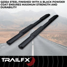 TrailFX Step Nerf Bar For Chevrolet Tahoe, GMC Yukon - With Step Pads, 4 Inch Oval Straight, Without End Caps (A1554T)
