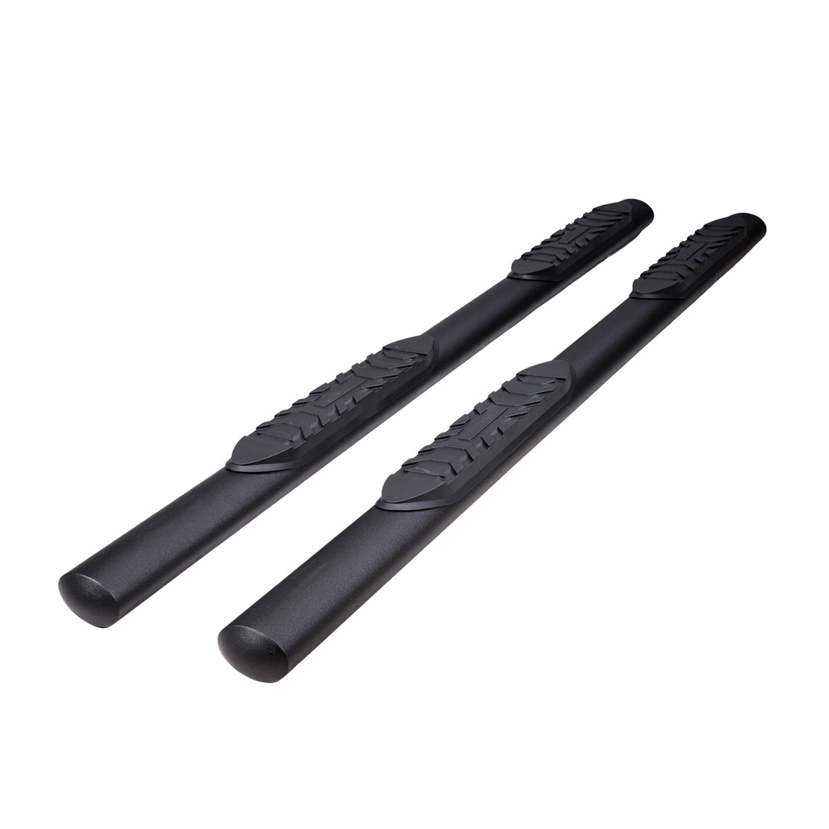 TrailFX Step Nerf Bar For Ford Bronco - With Step Pads, 4 Inch Oval Straight, With Welded End Caps (A1555T)