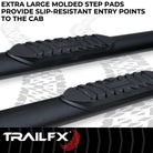 TrailFX Step Nerf Bar For Toyota 4Runner - With Step Pads, Powder Coated, Titanium Matte Black, Steel (A1560T)
