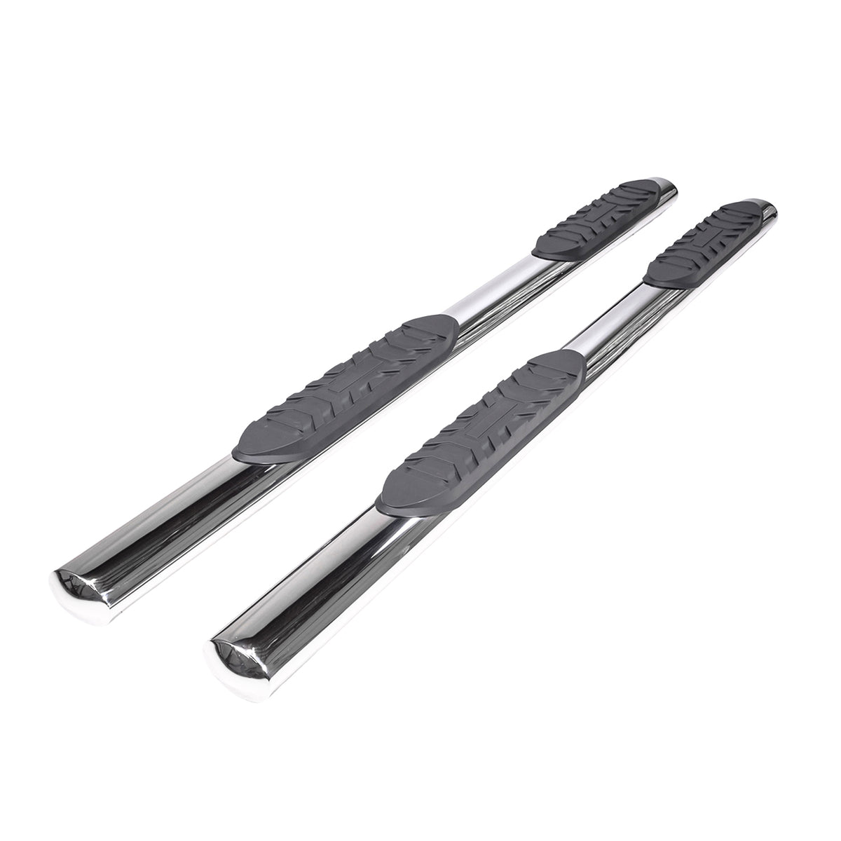 TrailFX Step Nerf Bar For Toyota Land Cruiser - With Step Pads, Polished, Stainless Steel, With Welded End (A1561S)