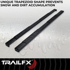 TrailFX Step Nerf Bar For Chevrolet, GMC Trucks - With Step Pads 4 Inch Trapezoidal Straight Powder Coated (A4002B)