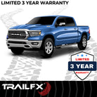 TrailFX Step Nerf Bar For Dodge, Ram Trucks - With Step Pads 4 Inch Trapezoidal Straight Powder Coated (A4012B)