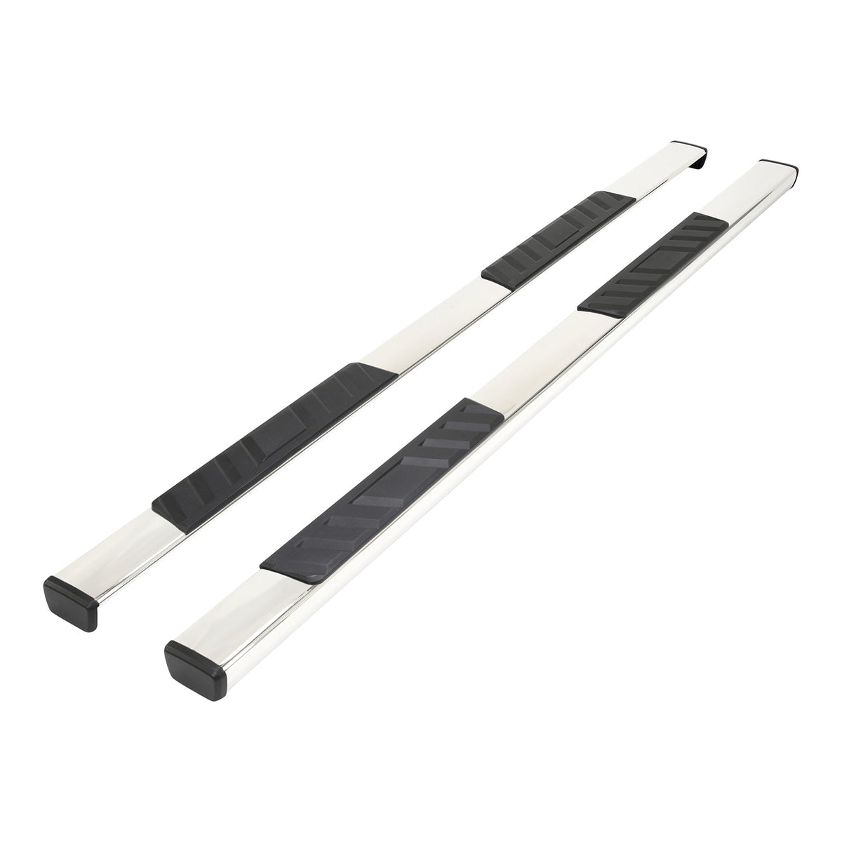 TrailFX Step Nerf Bar For Dodge, Ram Trucks - With Step Pads 4 Inch Trapezoidal Straight Polished (A4012S)