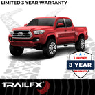 TrailFX Step Nerf Bar For Toyota Tacoma - With Step Pads 4 Inch Trapezoidal Straight Powder Coated (A4013B)
