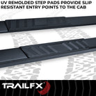 TrailFX Step Nerf Bar For Toyota Tacoma - With Step Pads, 4 Inch Trapezoidal Straight, With Plastic (A4023B)