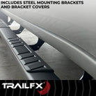 TrailFX Step Nerf Bar For Toyota Tacoma - With Step Pads, 4 Inch Trapezoidal Straight, With Plastic (A4023B)
