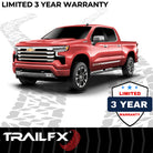 TrailFX Step Nerf Bar For Toyota Tacoma - With Step Pads, 4 Inch Trapezoidal Straight, With Plastic (A4023B)